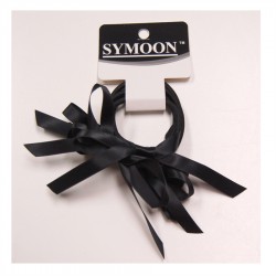 QS8228-BLK BLACK HT SCHOOL HAIR TIE WITH BOW