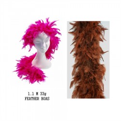 KT0661B-BR FEATHER BOA - BROWN