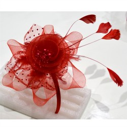 FA0140M-RD RED FASCINATOR ADJUSTABLE HEAD BAND