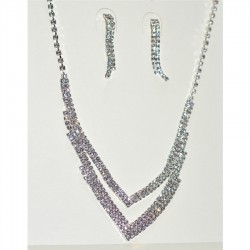 CE8261H-2 DIAMONTE NECKLACE AND EARRING SET