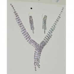 CE8261H-4 DIAMONTE NECKLACE AND EARRING SET