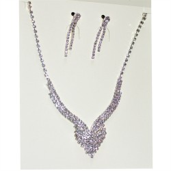 CE8261H-5 DIAMONTE NECKLACE AND EARRING SET