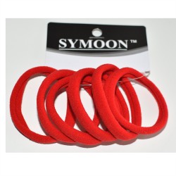 QE8516-RD RED HAIR TIE FOR SCHOOL 6 PCS