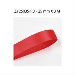 ZY2503S-RD RED 25MM*3M PLAIN SATIN