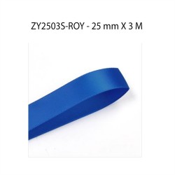 ZY2503S-ROL 25MM*3M  PLAIN SATIN  ROYLE BLUE