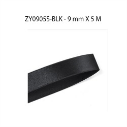 ZY0905S-BLK 9MM*5M PLAIN SATIN  BLACK