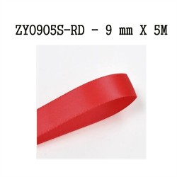 ZY0905S-RD 9MM*5M PLAIN SATIN   RED