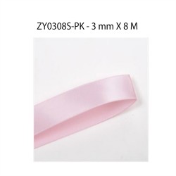 ZY0308S-PK 3MM*8M PLAIN SATIN  PINK